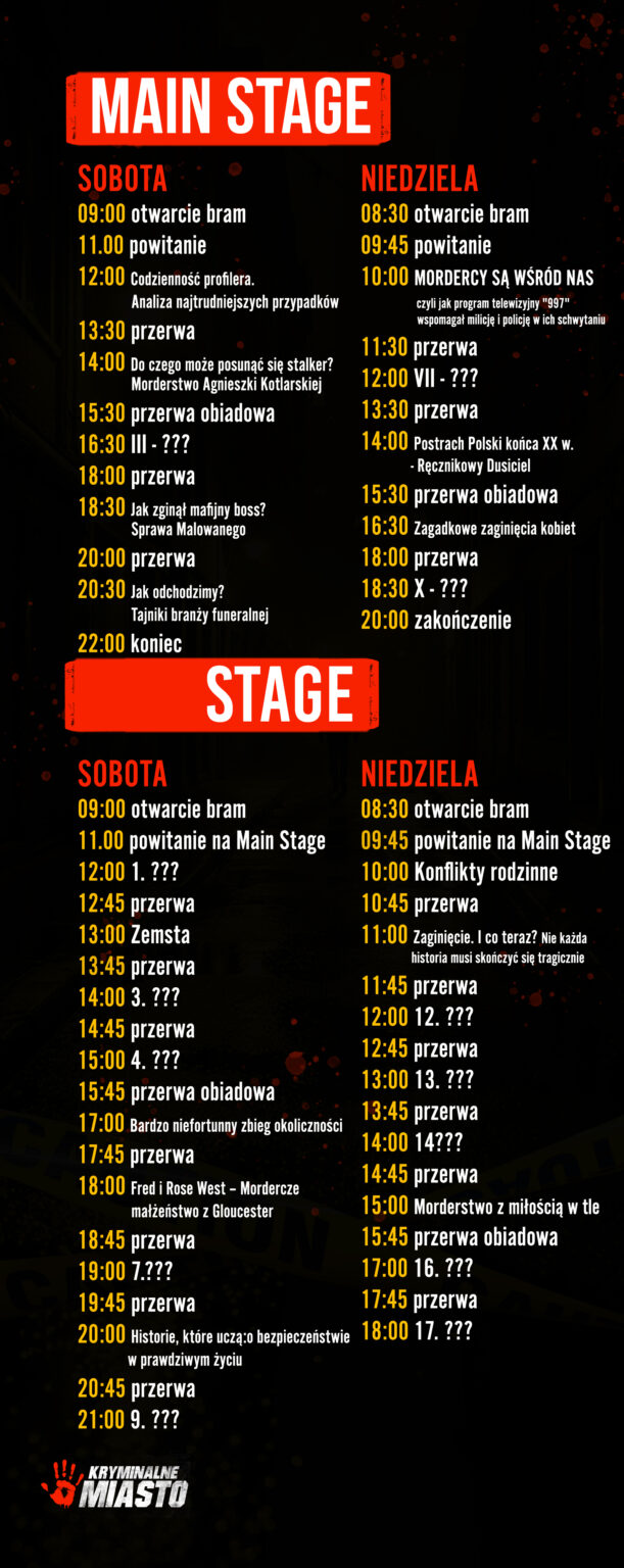 harmonogram Kryminalne Miasto